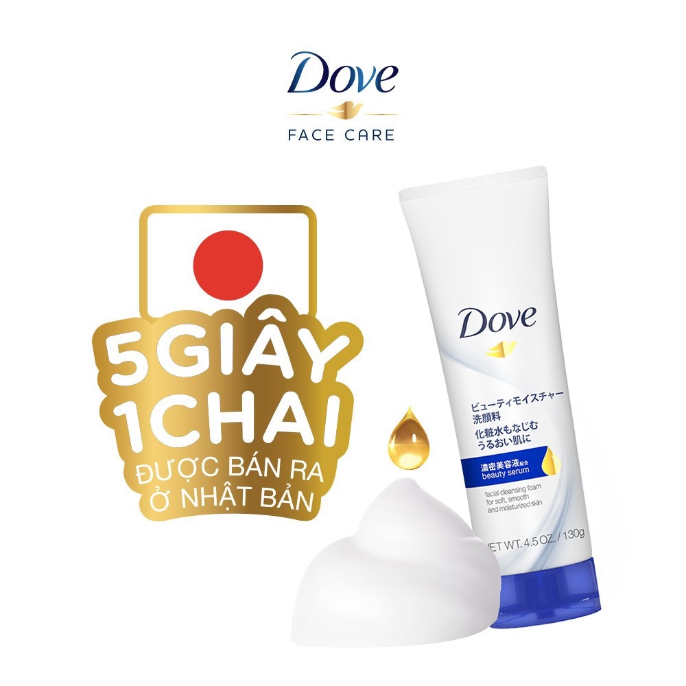 Set 2 tuýp Sữa rửa mặt Dove Beauty serum Tái Tạo, Phục Hồi Da, dưỡng ẩm nội địa Nhật 30g