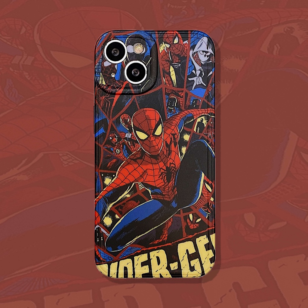 Ốp Điện Thoại Họa Tiết Marvel Spiderman Cho iPhone13Pro iP12Pro XS iPhone11 12Promax 13Promax 11 12 13 7P