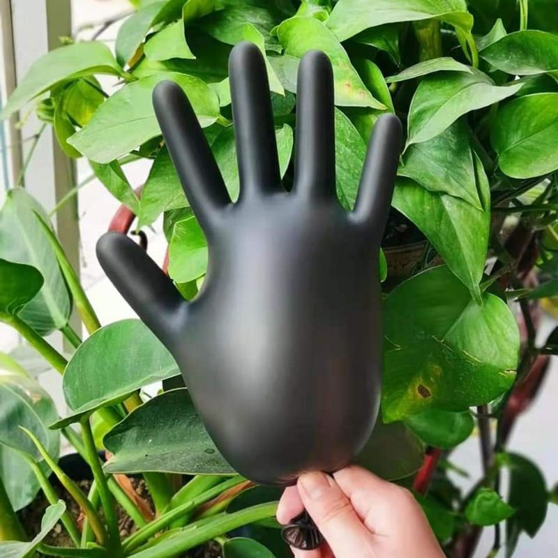 Găng tay đen cao su hộp 100 chiếc cho spa thẩm mỹ, làm tóc