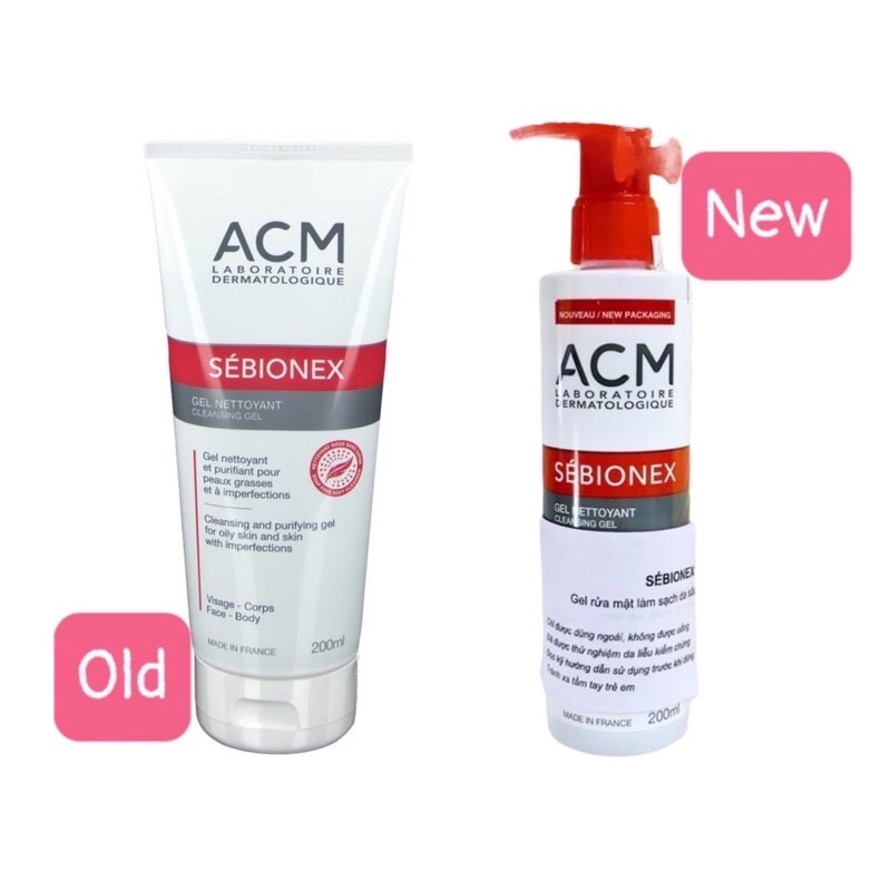 Gel rửa mặt cho da mụn ACM Sebionex Cleansing Gel 200ml