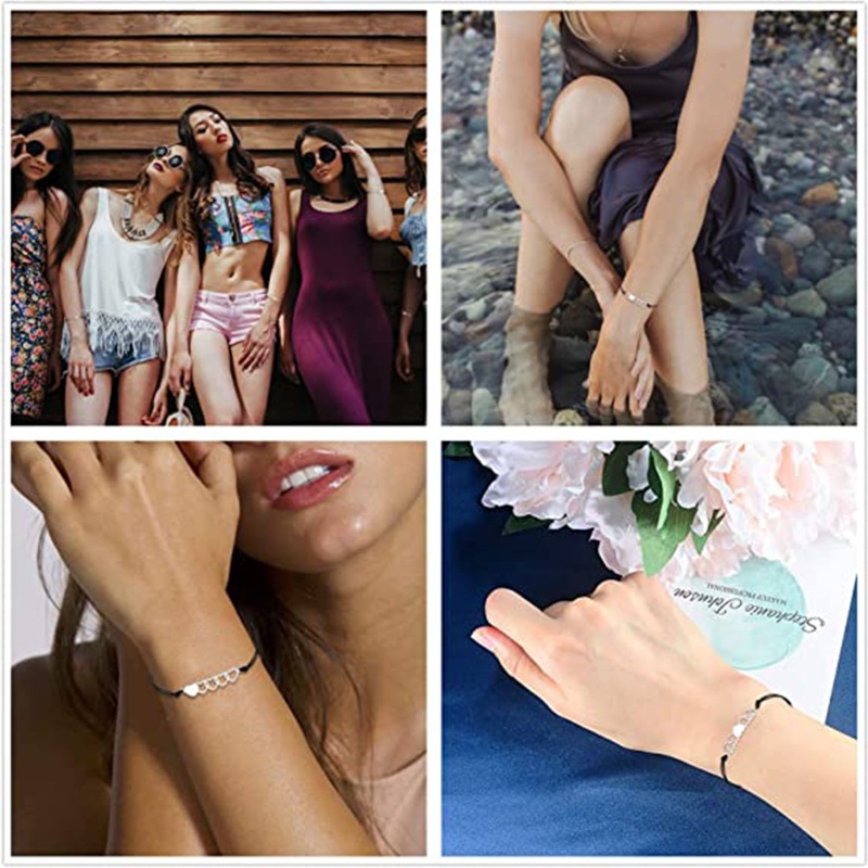 Set 5 Vòng Tay Hình Trái Tim Rỗng Bằng Thép Không Gỉ Sáng Tạo Cho Frien