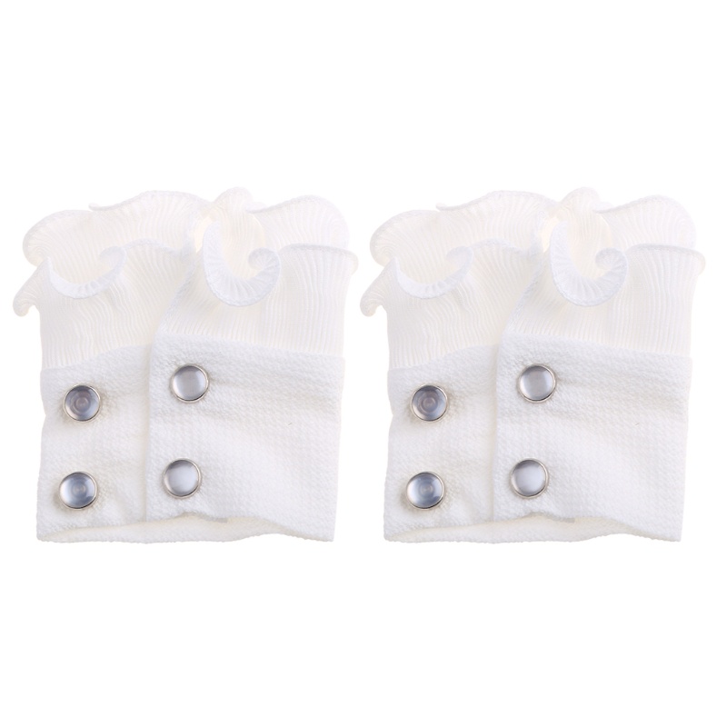 Han Cổ Tay Áo Loe Xếp Ly Màu Trơn Có Thể Tháo Rời Trang Trí