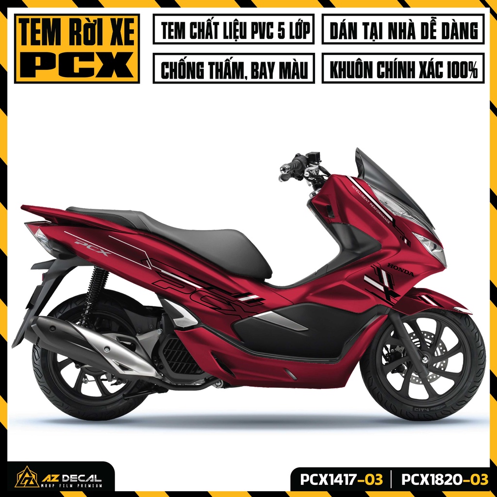 Tem Rời Dán Xe PCX Thiết Kế Cá Tính | PCX-03 | Decal Chế Dán Xe Máy PCX 125 150 160 Đời 2014 - 2020 Chống Nước Bền Màu