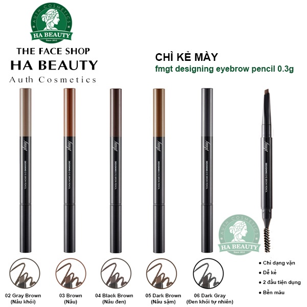 (AUTH) Chì Chân Mày Designing Eyebrow Pencil 0.3g The Face Shop