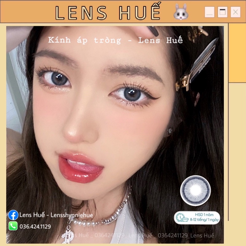 Lens BLUE - xanh biển tone hàn quốc 0 ĐỘ giãn vừa ( Shynnie Lens ) - mẫu mới màu xanh dương dễ mang giãn vừa ạ