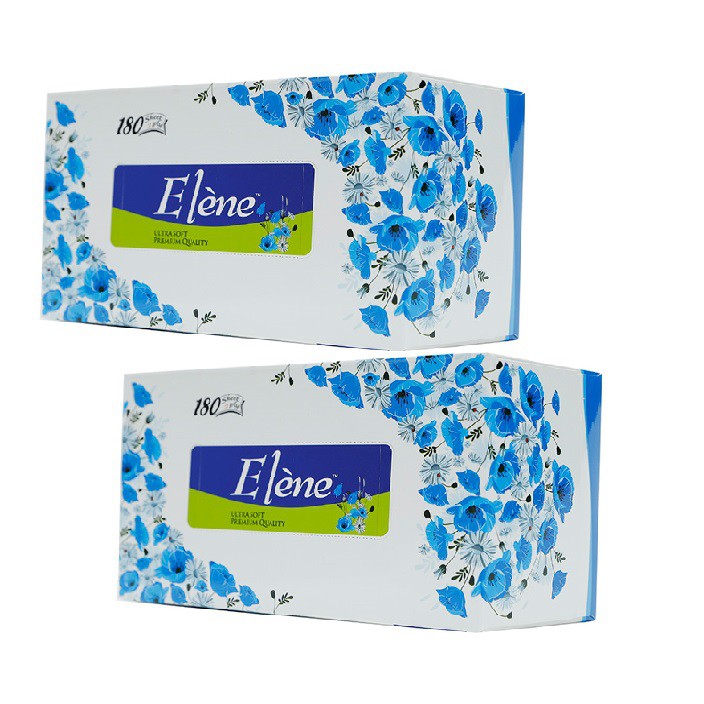 Combo 2 hộp Khăn giấy Elène hộp 180 Tờ (2 Lớp)