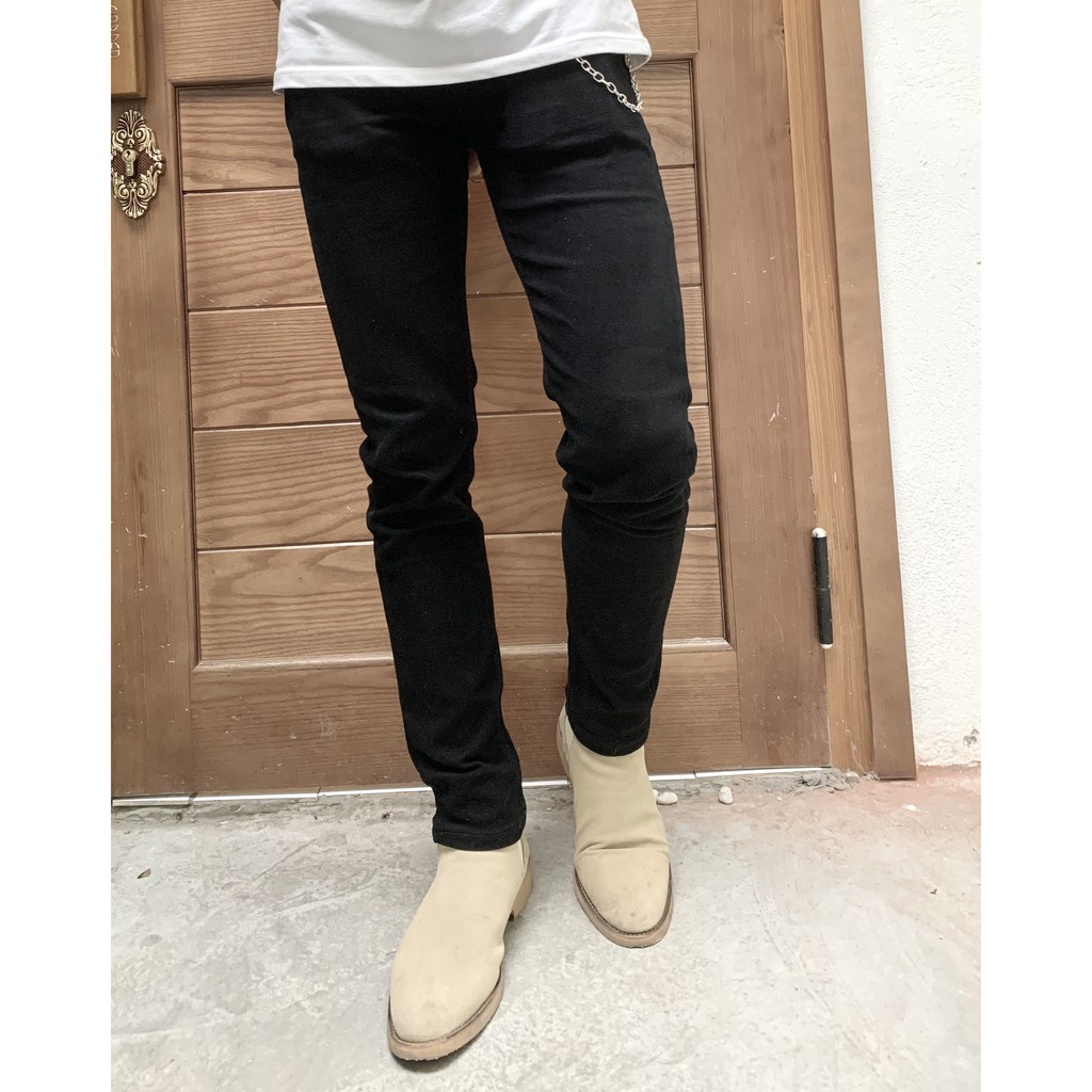 [Không Phai Màu+Co Giãn]Quần Jean Nam Đen Trơn Dáng Ôm Màu Đen Hàn Quốc Hot 2020-J01 | BigBuy360 - bigbuy360.vn