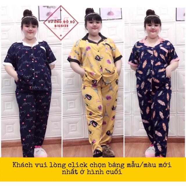 [ST 75-100Kg] Bộ Satin Lụa Phối Bigsize TNQD - Mềm mịn mát