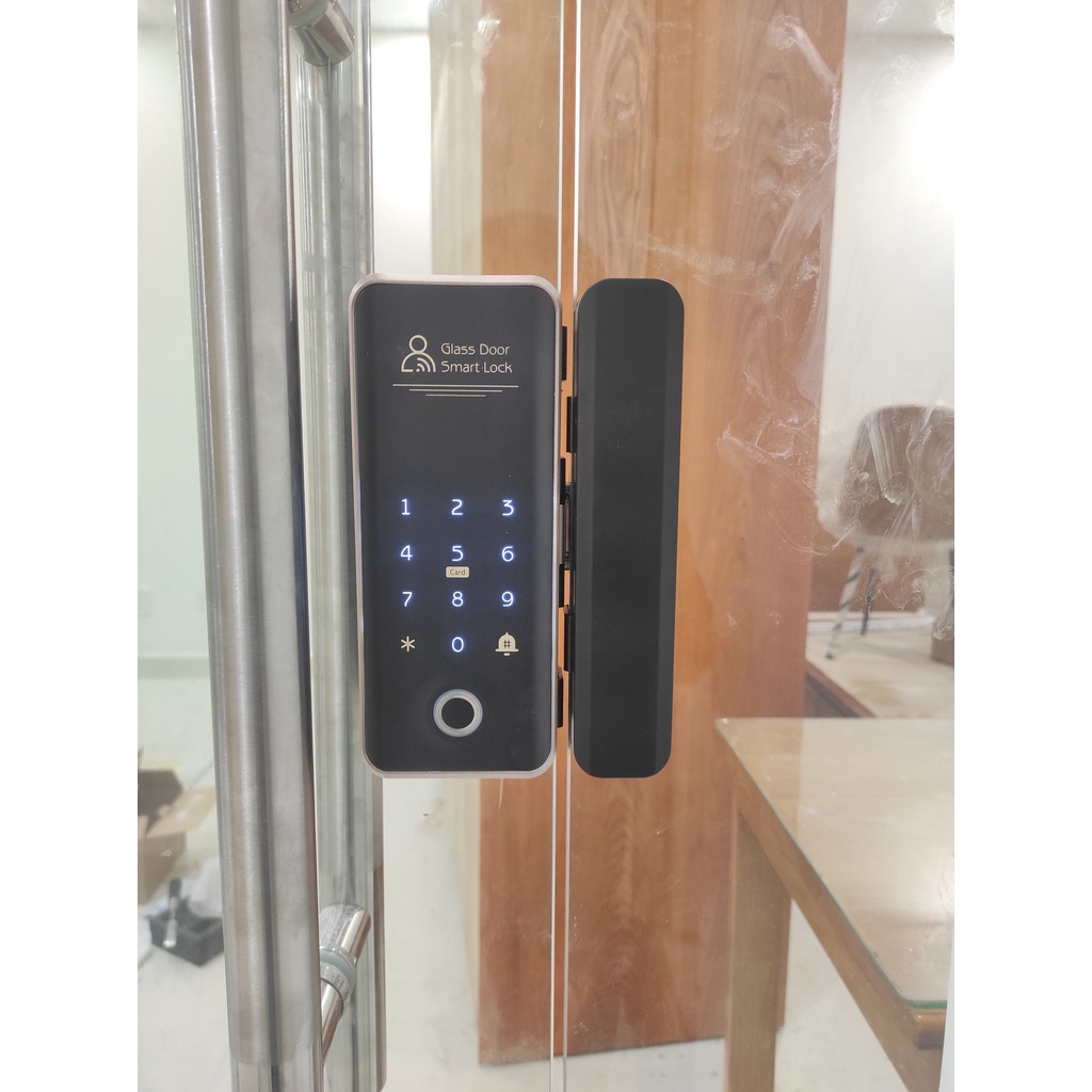 Khóa vân tay cửa kính cường lực vân tay thông minh kết nối điện thoại- Dùng app TTLOCK