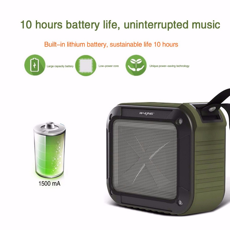 Loa Bluetooth Không Dây W-KING S7 Chống Nước Hỗ Trợ TF / FM / AUX / NFC