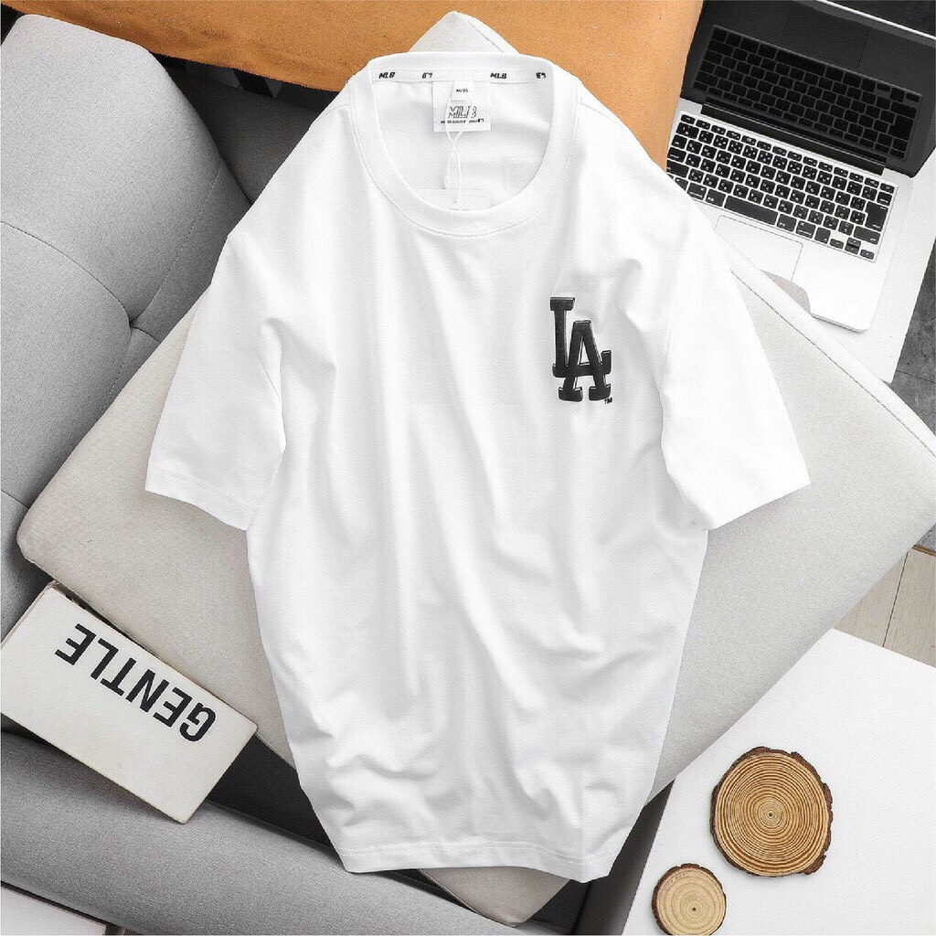Áo thun unisex nam nữ in chữ LA chất liệu 100% cotton thoáng mát