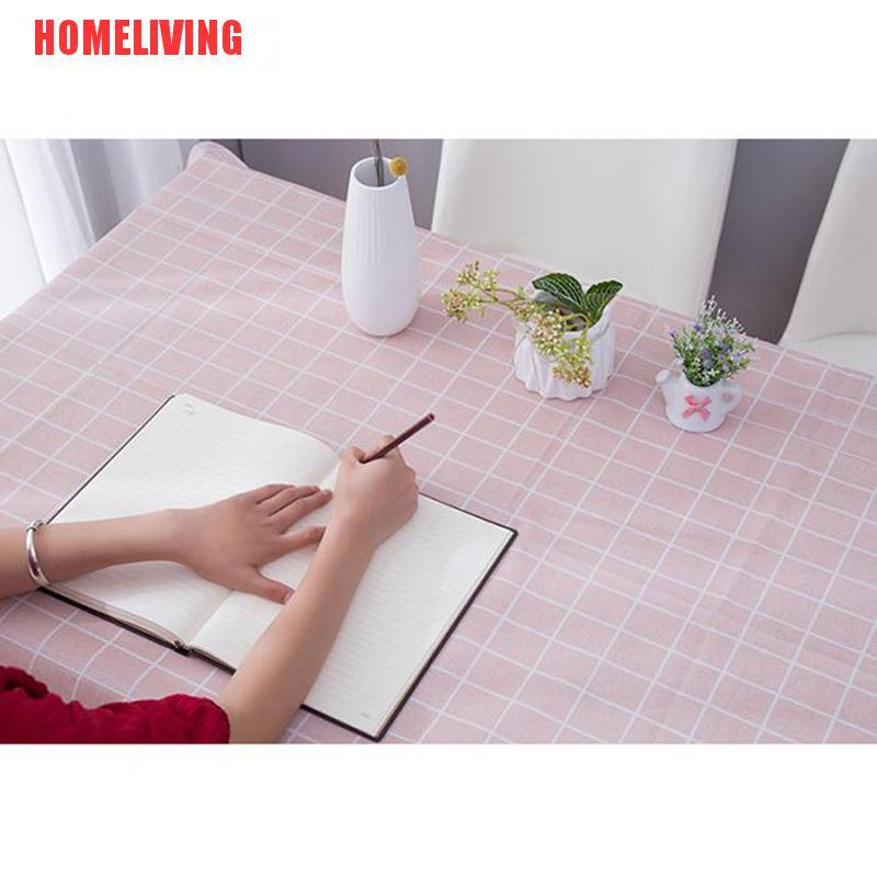 Khăn Trải Bàn Vải Lanh Kẻ Caro Trắng Đen Sang Trọng