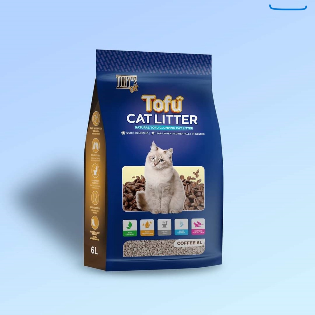 Cát mèo đậu nành Tony 6L - siêu khử mùi thế hệ mới