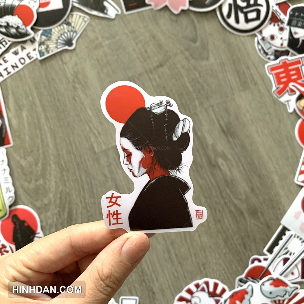 Sticker phong cách Nhật Bản - Japan  chống nước trang trí xe, laptop, nón bảo hiểm, tem dán đàn guitar, xe cub