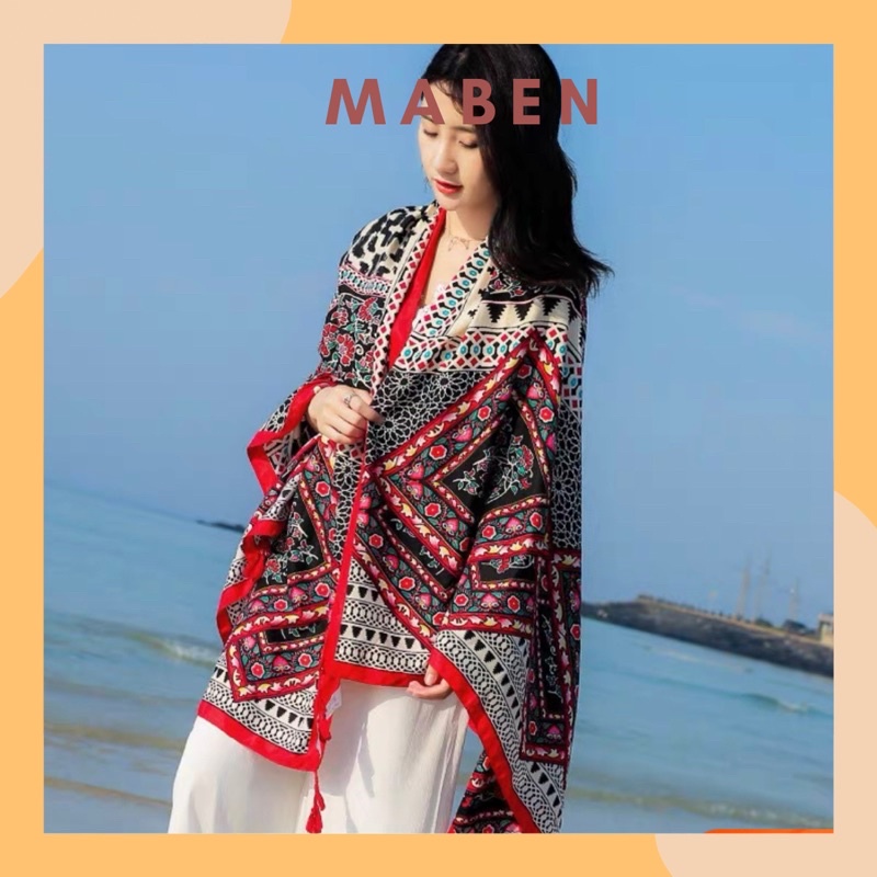 Khăn choàng cổ in thổ cẩm du lịch size 90x180cm