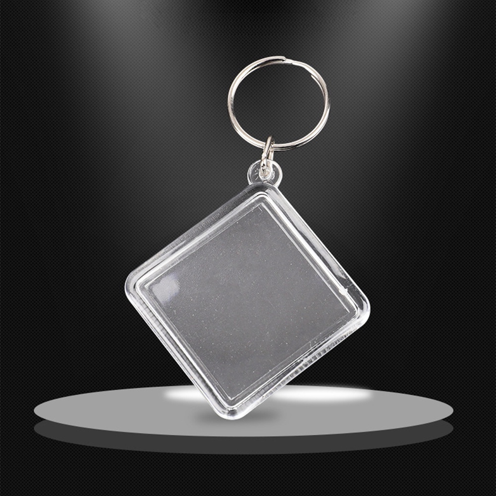 Móc Khóa Hình Vuông Bằng Acrylic Trong Suốt Dùng Làm Khung Ảnh