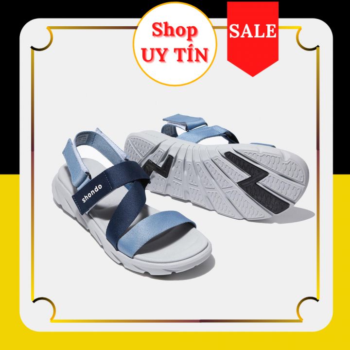 𝗦𝗛𝗢𝗡𝗗𝗢 𝗙𝟲 | Giày dép Sandals Shondo Xanh dây phối F6S2130