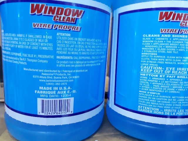 Nước lau kính Awesome window clean USA 1892ml