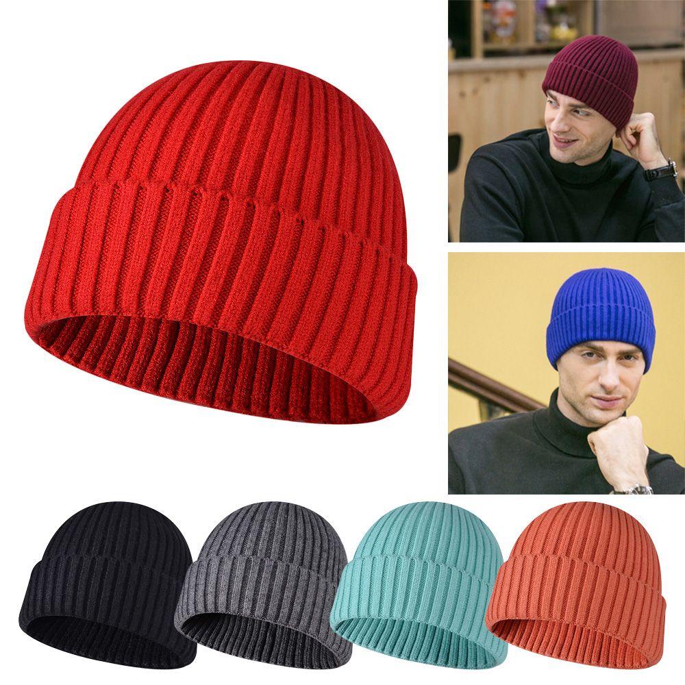 Mũ Beanie Dệt Kim Màu Trơn Dễ Thương Chất Lượng Cao Cho Bạn Gái