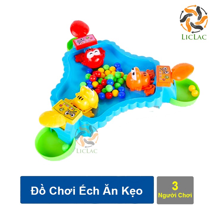 Đồ chơi Ếch Ăn Kẹo Ngọt ( 3 người chơi ), Bộ đồ chơi Ếch Gắp Bi vui nhộn - LICLAC