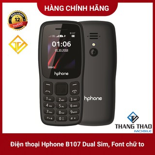 Điện thoại Hphone B107 Dual Sim, Font chữ to - Hàng Chính Hãng
