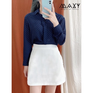Áo sơ mi nữ chấm bi navy polka shirt Maxy Workshop
