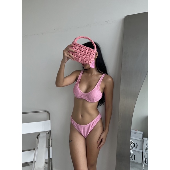 Bikini thun xoắn áo có gọng dáng quai to 2M100