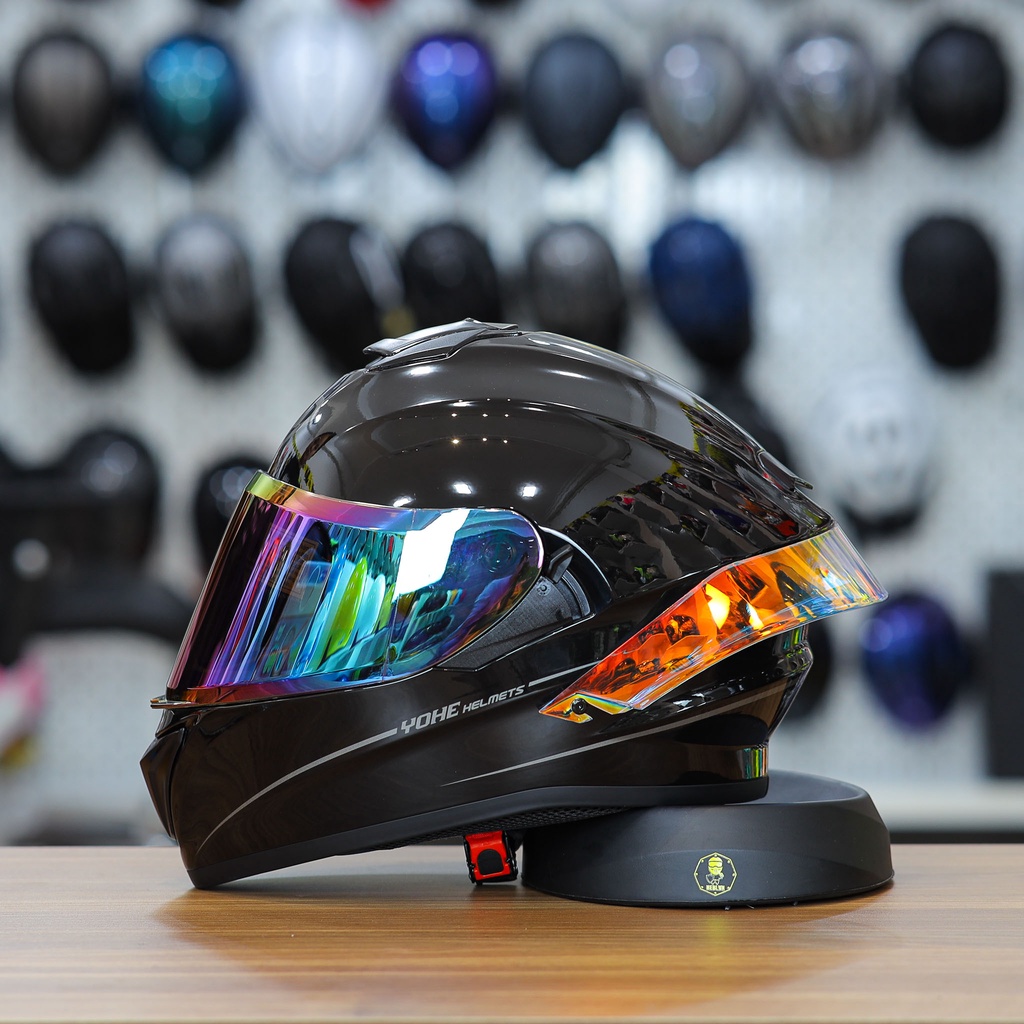 Combo Nón Fullface 2 Kính Yohe 981 Kèm Kính Gương Titan Và Đuôi Gió GPRR