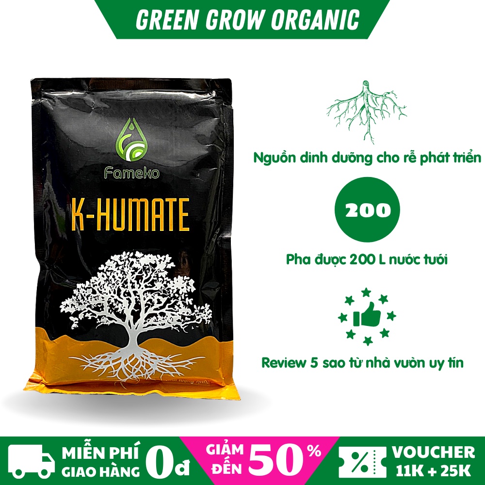 Phân bón hữu cơ Super KaIi Humate loại phân bón hữu cơ humic cho rau sạch hoa hồng cây ăn quả MS132 GREEN GROW