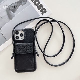 Solid leather soft phone case suitable for iPhone 15 14 Pro Max 13 11 12Pro Max phone case diagonal cross neck strap X XR XSMAX 7 8PLUS MINI protective case