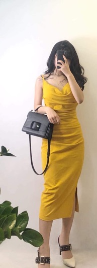 Váy cổ đổ thun cotton