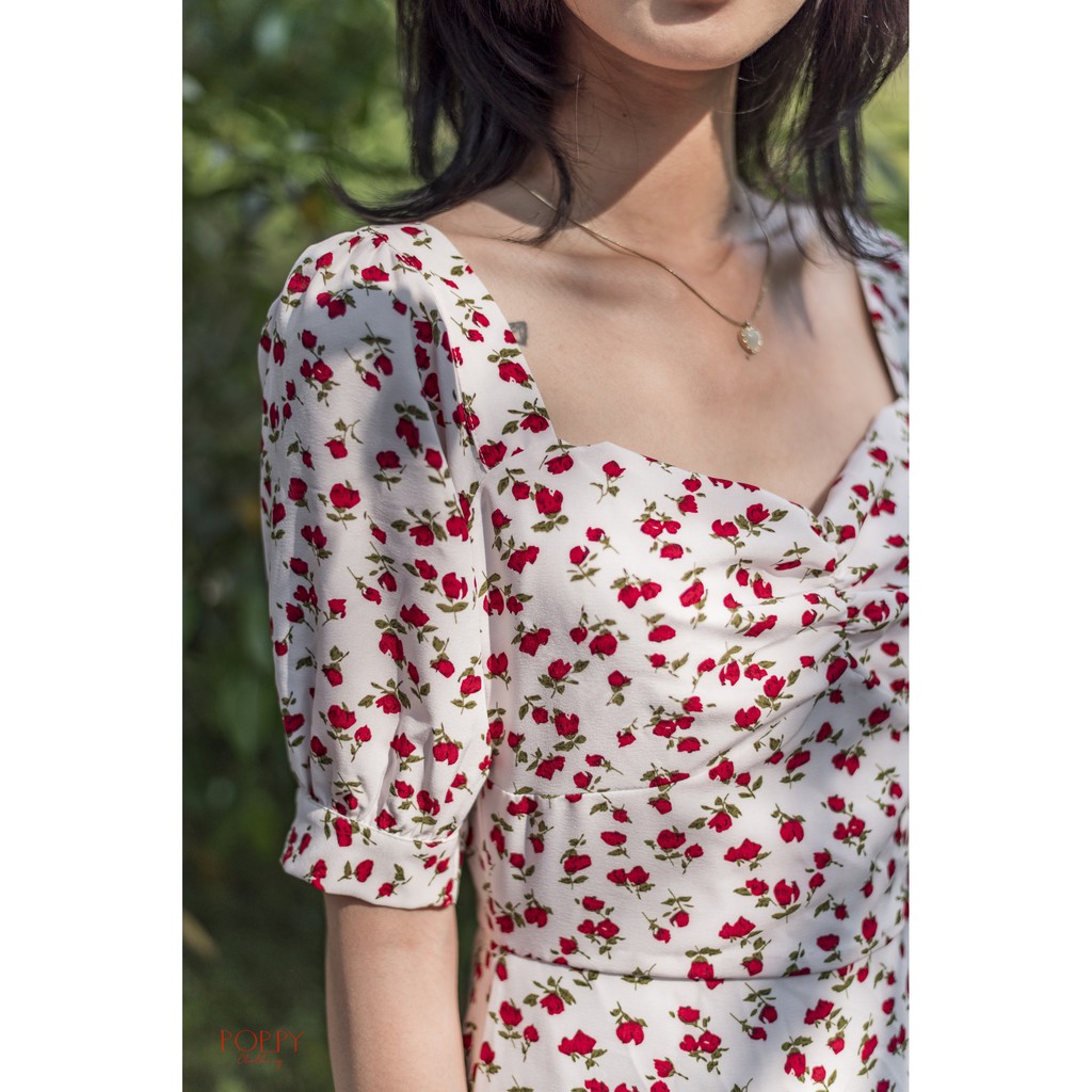 [TẶNG SCRUNCHY][ẢNH THẬT] Đầm hoa nhí nhún ngực tay bồng phối bèo | BigBuy360 - bigbuy360.vn