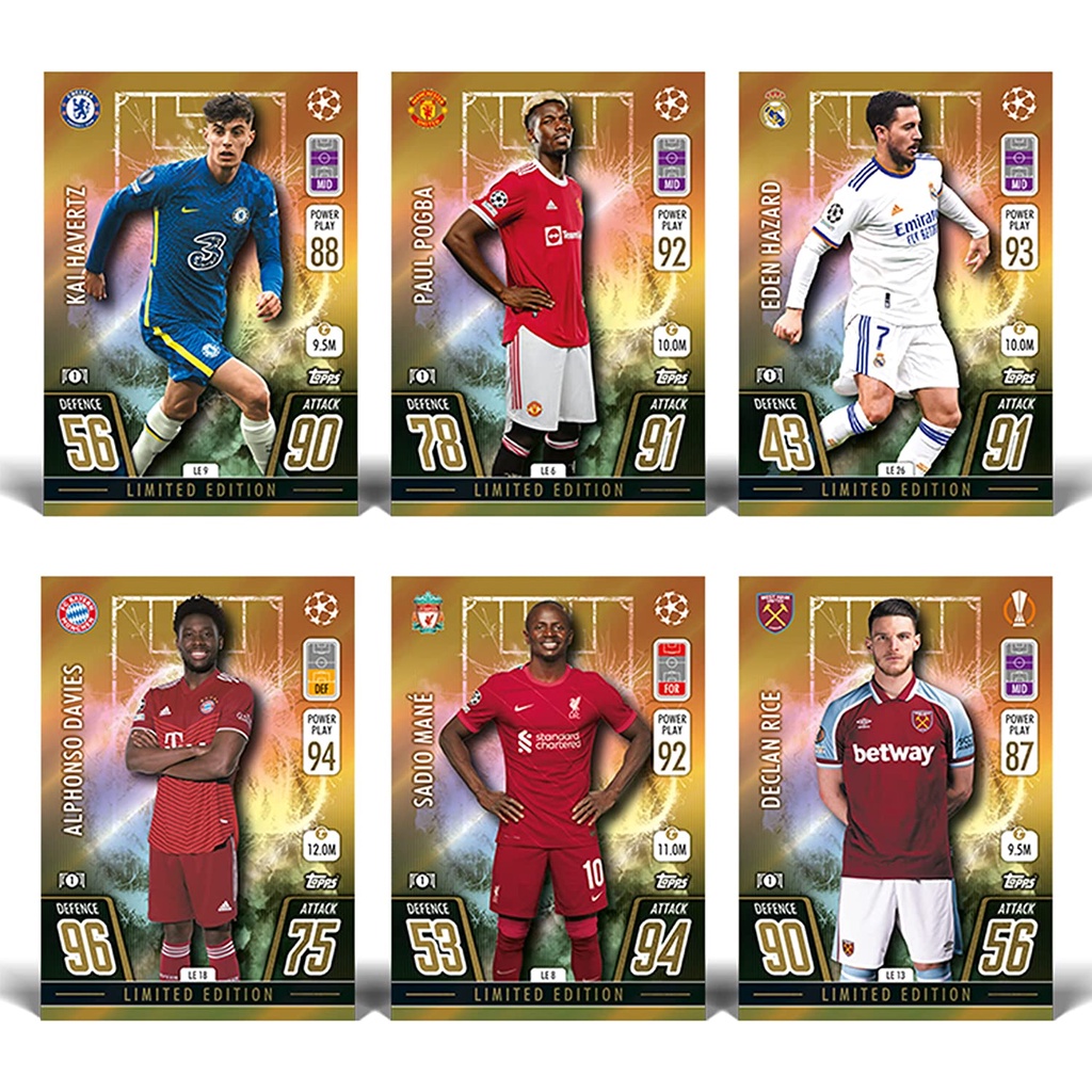 Pack Lẻ Thẻ Hình Nhân Vật Cầu Thủ Match Attax 2021-2022 Chính Hãng Topps