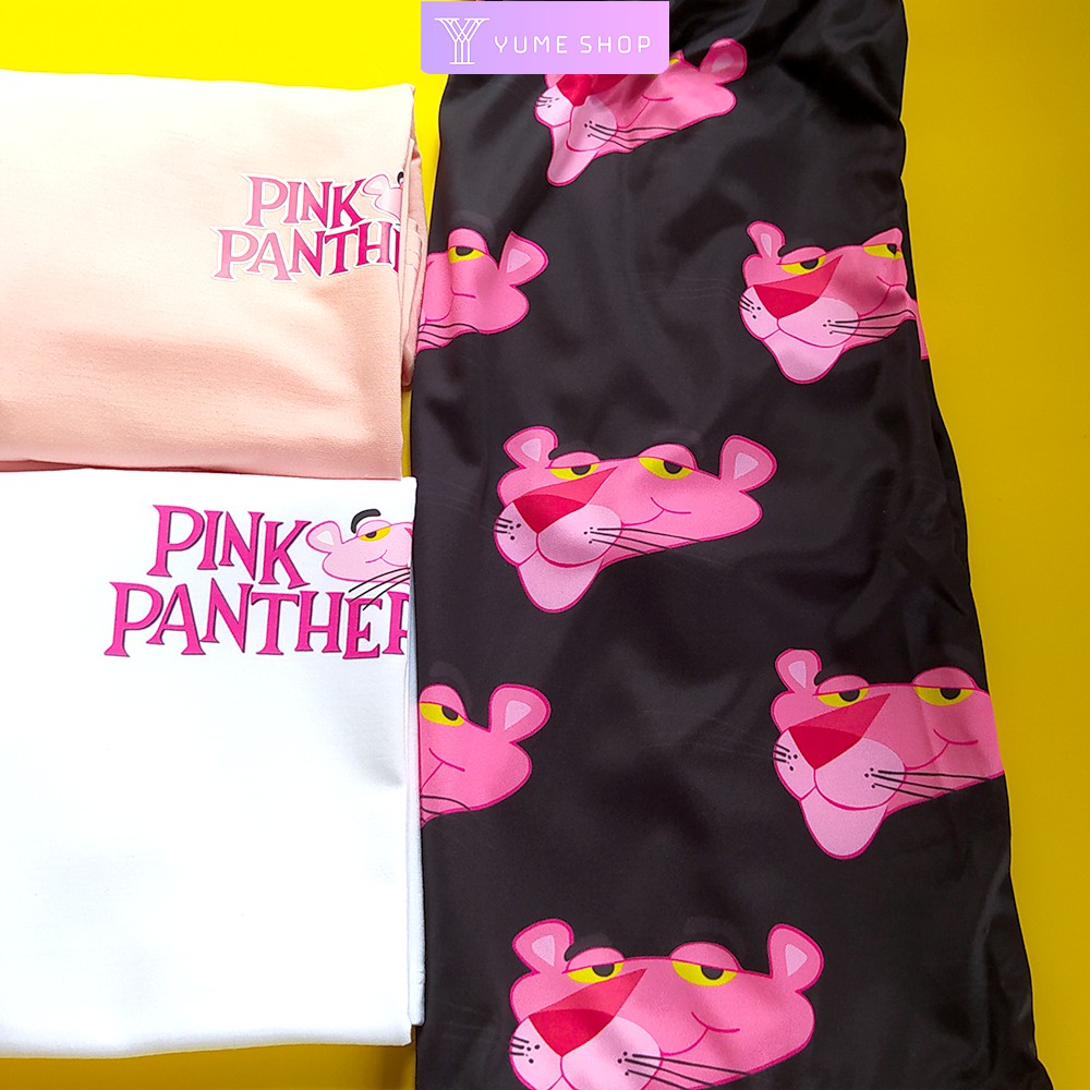 Bộ quần áo mặc ở nhà in hoạt hình Báo Hồng PINKPANTHER, Set hoạt hình áo 3D và quần cartoon ulzzang siêu hot