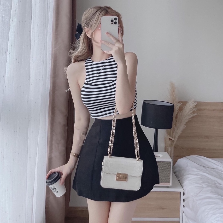 Chân Váy Chữ A Ngắn Công Sở Có Quần trong Cạp Lưng Cao Liền Dáng ôm xòe nhẹ Chân váy ulzzang nữ màu nâu đen kiểu hàn đẹp
