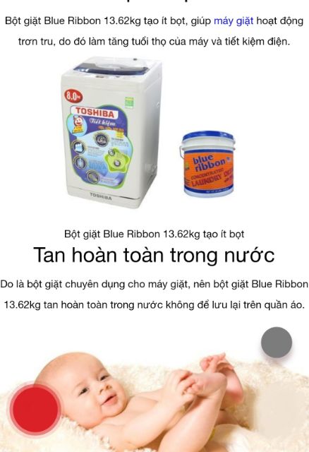 Bột giặt Blue Ribbon 12,7 kg của Mỹ - 0961213337 - không có bọt an toàn cho máy giặt