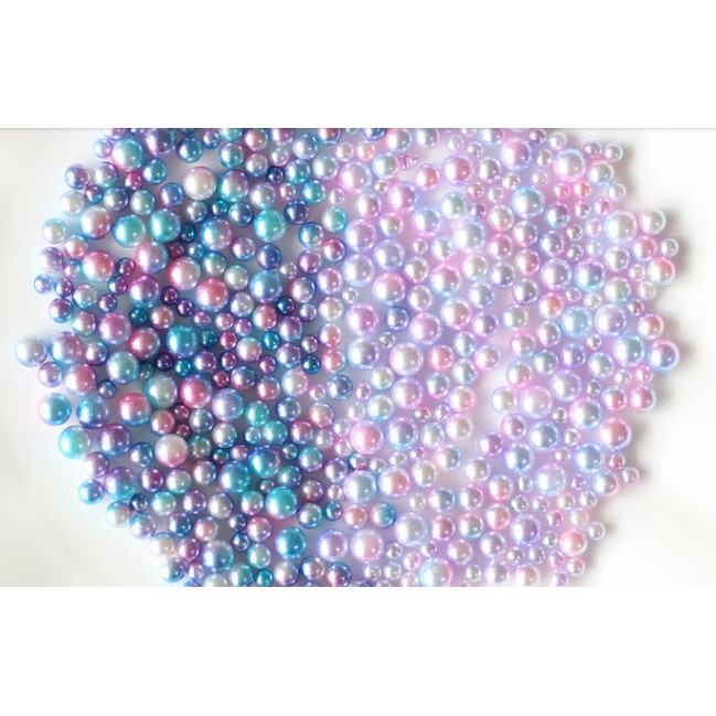 Trân châu đổi màu 1-3 mm hạt trai unicorn nguyên liệu làm thủ công handmade 10g slime