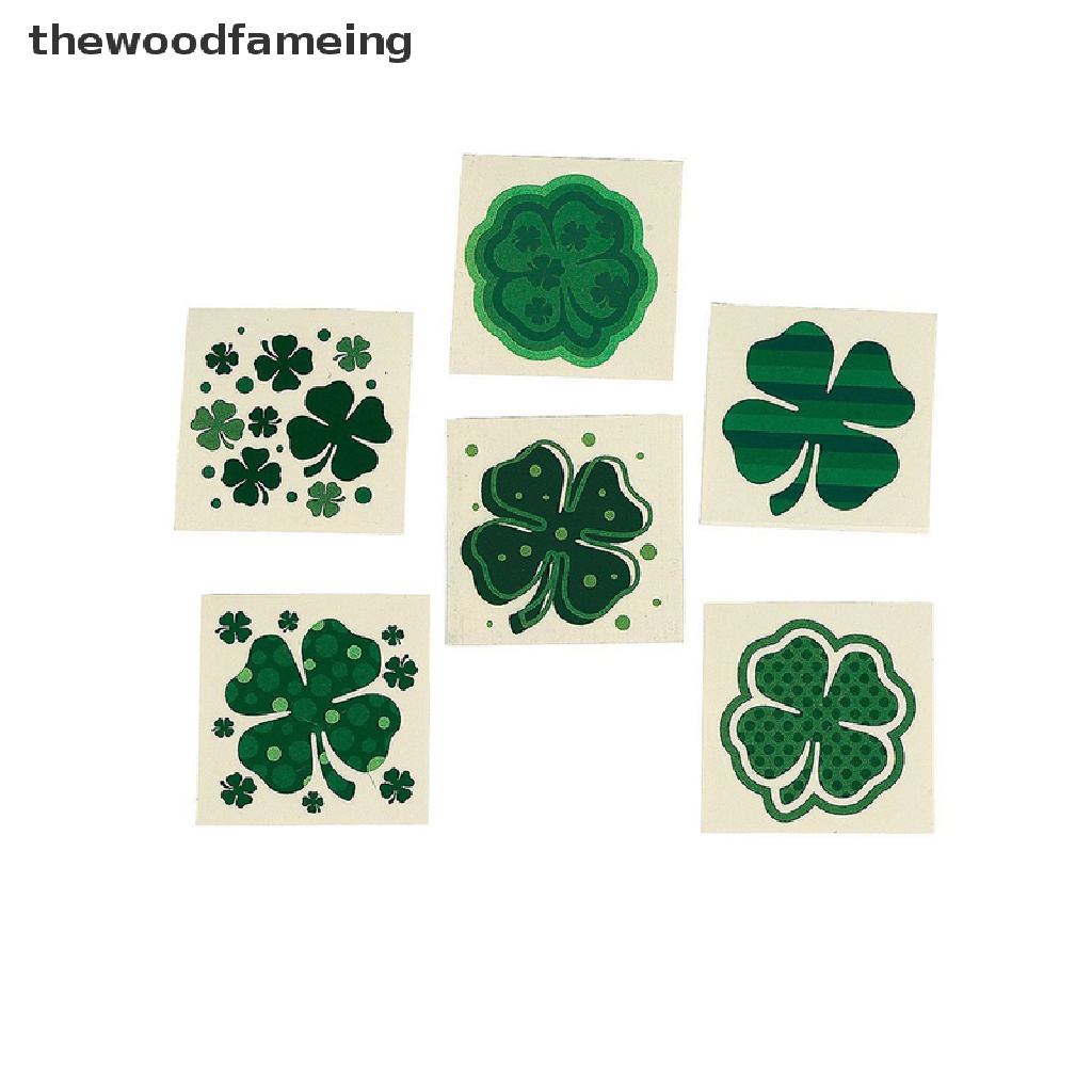 Hình Xăm Dán Tạm Thời Họa Tiết Cỏ Bốn Lá Saint Patrick