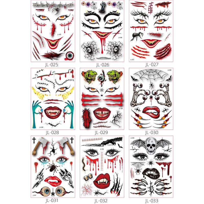 1 Hình Xăm Dán Kinh Dị Trang Trí Halloween