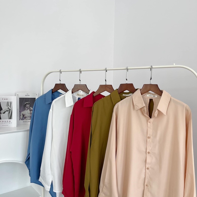 Áo sơ mi 5 màu xoắn sau lưng đi học, đi làm chất vải mềm mát ít nhăn mặc siêu thích Sun Fashion