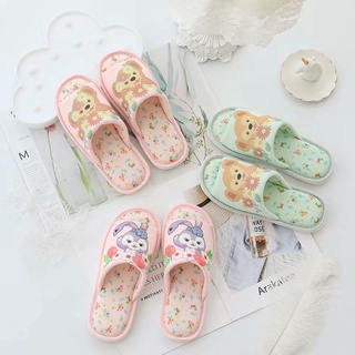 ⭐Cuộc sống ở góc⭐Ba Lê Thỏ Duffy Nhà Sàn Dép Bốn Mùa Xuân Thu Hè Cá Miệng Mở Mũi Dép Hoạt Hình Phong Cách Nhật Bản Tươi Hoa Dép