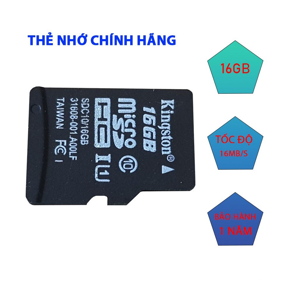 Thẻ nhớ Micro SD 16GB Kinqton chính hãng tốc độ  class 10 cho điện thoại,máy tính , máy ảnh ...