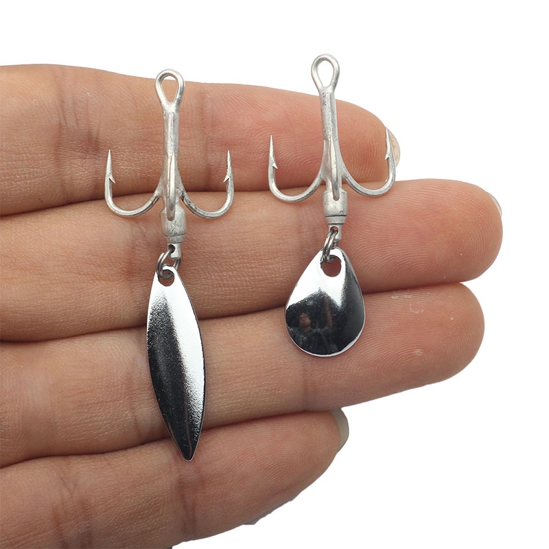 5 cái #8 #6 #4 #Set 2 lưỡi câu cá bằng thép Carbon màu bạc