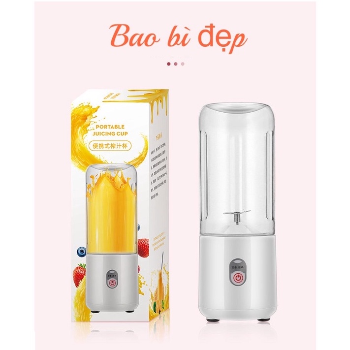 Máy xay sinh tố cầm tay mini sạc pin, Máy say sinh tố cầm tay đa năng mini 400ml