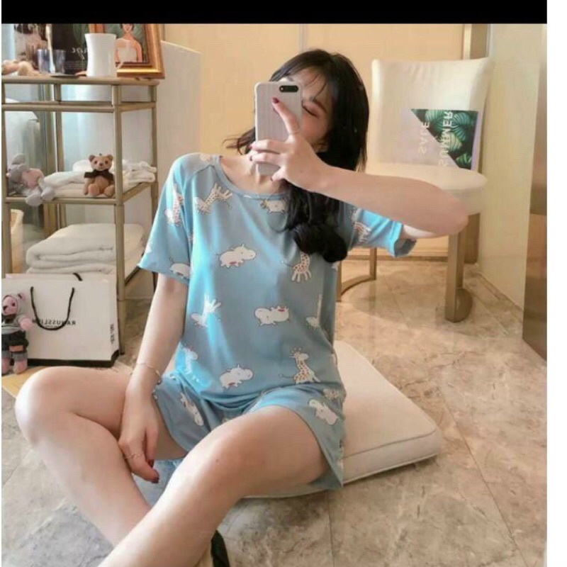 Có size M/L)Bộ đồ ngủ thun cotton mềm mại dễ thương