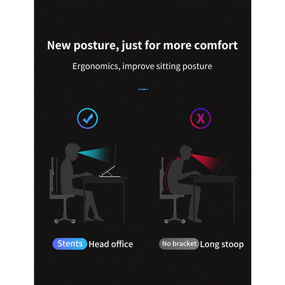 Giá đỡ laptop 11 13 15 17 Notebook  Pro Air Pad bằng hợp kim nhôm chống trượt có thể điều chỉnh