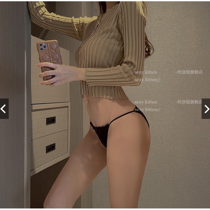 Quần lót thun mềm phối viền ren dây mảnh sexy THE CELYNBRA - QL52