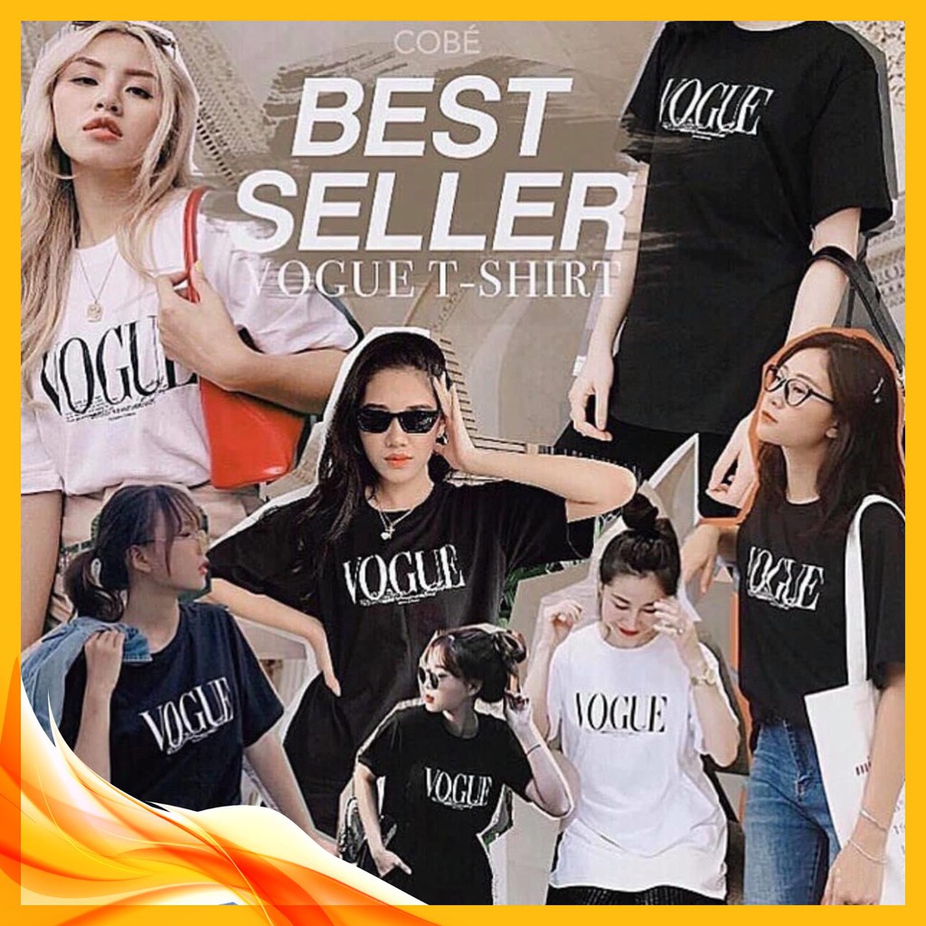 Áo Phông Unisex❤️Áo Thun VOGUE❤️Vải cotton-mềm mịn, dáng rộng thoáng mát-trẻ trung-cá tính form áo chuẩn hình Mã Ao01 | BigBuy360 - bigbuy360.vn