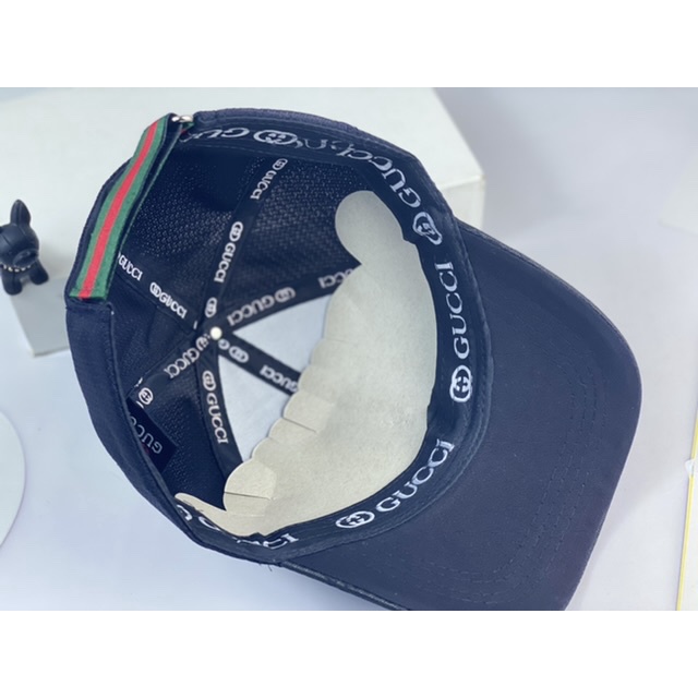 Nón kết lưỡi trai phối lưới vải dệt gG logo sói sắt phong cách thời trang