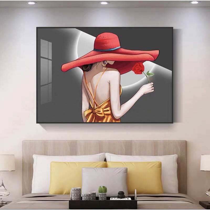 Tranh Treo Tường Cô Gái Nghệ Thuật Treo SPA/ Nail/ Cửa Hàng Tráng gương Phòng Khách/ Ngủ/ Phòng ăn/ Nhà Hàng